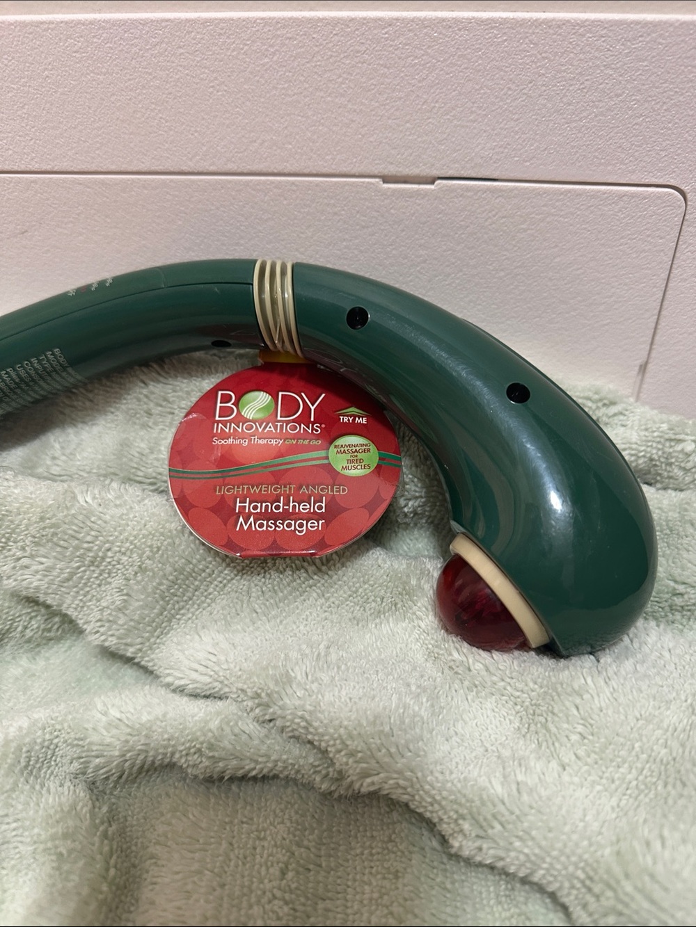 Lightweight Angled Hand-held Massager - Green